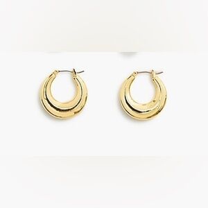 NWT J.Crew Factory Gold-tone Chunky Oval Hoop Earrings Minimalist Classy